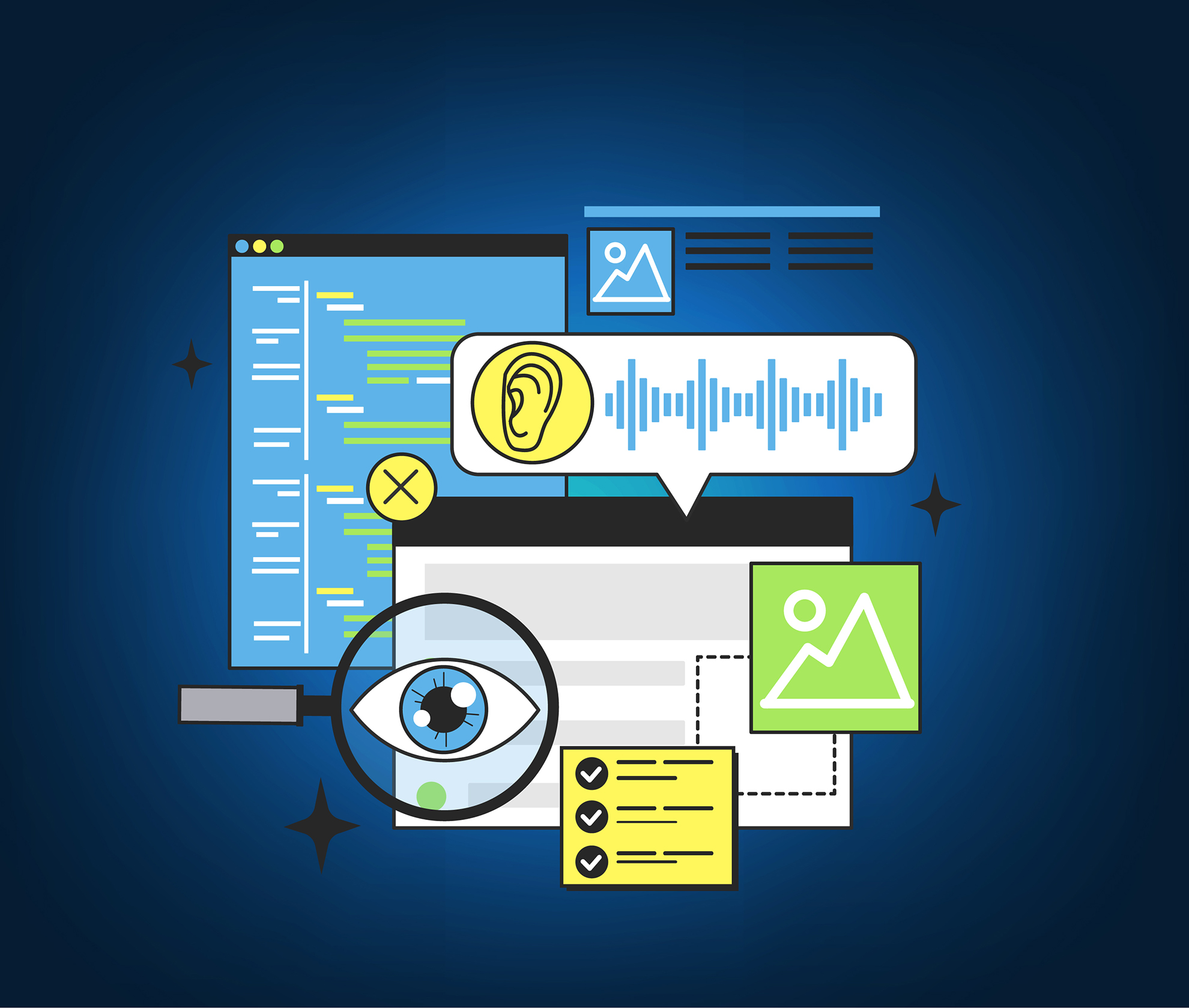 concept grafico sull'accessibilità digitale dei siti internet